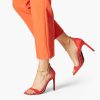 Tamaris Sandale A Talon En Cuir - Rouge | Des Sandales