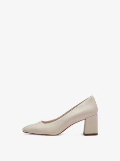 Tamaris Escarpins En Cuir - Beige | Pompes