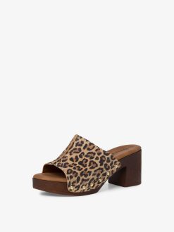 Tamaris Mule En Cuir - Marron | Mules