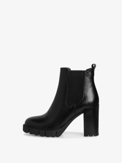 Tamaris Bottine Chelsea En Cuir - Noir | Bottines