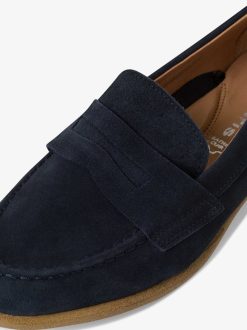 Tamaris Babouche En Cuir - Bleu | Chaussures Basses Et Pantoufles