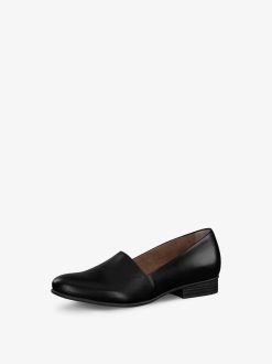 Tamaris Babouche En Cuir - Noir | Chaussures Basses Et Pantoufles