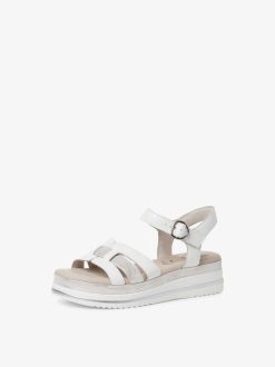 Tamaris Sandale En Cuir - Blanc | Des Sandales