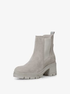 Tamaris Bottine Chelsea En Cuir - Gris | Bottines