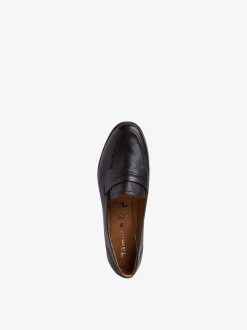 Tamaris Babouche En Cuir - Noir | Chaussures Basses Et Pantoufles