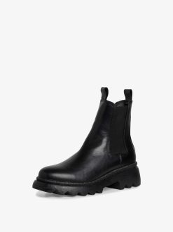 Tamaris Bottine Chelsea En Cuir - Noir | Bottines