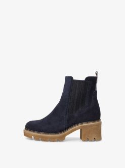 Tamaris Bottine Chelsea En Cuir - Bleu | Bottines