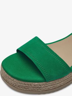 Tamaris Sandale A Talon En Cuir - Vert | Des Sandales