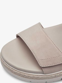 Tamaris Sandale A Talon En Cuir - Beige | Des Sandales