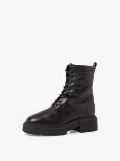 Tamaris Bottine En Cuir - Doublure Chaude Noire | Bottines