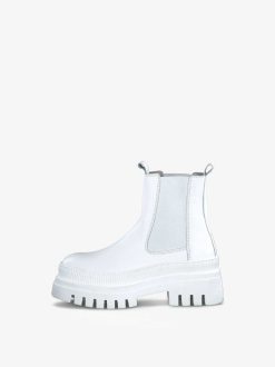 Tamaris Bottine Chelsea En Cuir - Blanc | Bottines