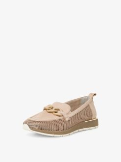 Tamaris Babouche En Cuir - Beige | Baskets