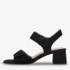 Tamaris Sandale A Talon En Cuir - Noir | Des Sandales