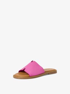 Tamaris Mule En Cuir - Rose | Mules