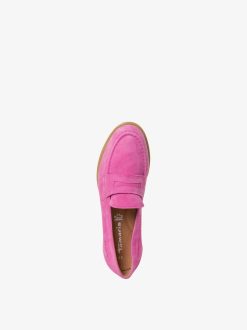 Tamaris Babouche En Cuir - Rose | Chaussures Basses Et Pantoufles