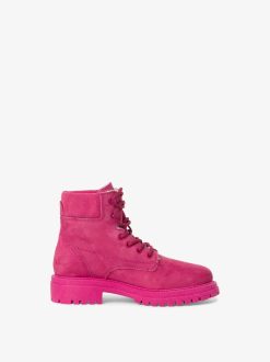 Tamaris Bottine En Cuir - Doublure Chaude Rose | Bottines