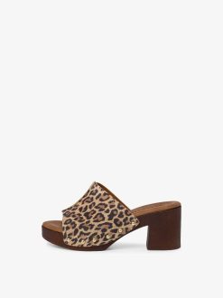 Tamaris Mule En Cuir - Marron | Mules