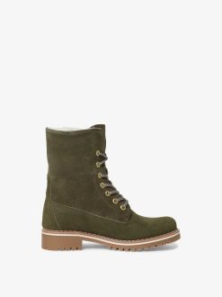 Tamaris Bottine En Cuir - Doublure Chaude Verte | Bottines