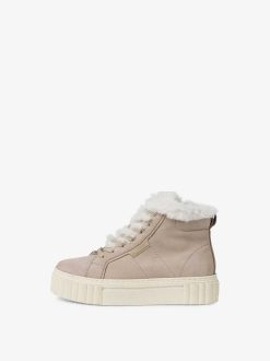 Tamaris Bottine En Cuir - Doublure Chaude Beige | Bottines