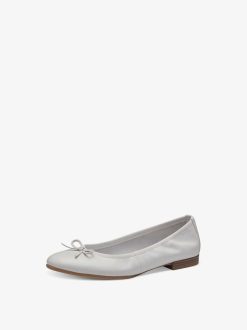 Tamaris Ballerine En Cuir - Blanc | Ballerines