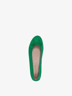 Tamaris Ballerine En Cuir - Vert | Ballerines