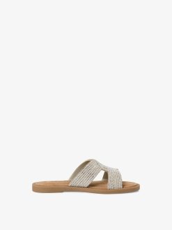 Tamaris Mule En Cuir - Argent | Mules