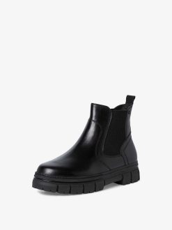 Tamaris Bottine Chelsea En Cuir - Noir | Bottines