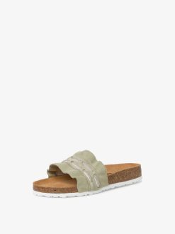 Tamaris Mule En Cuir - Vert | Mules