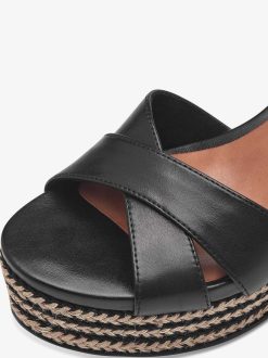 Tamaris Sandale A Talon En Cuir - Noir | Des Sandales