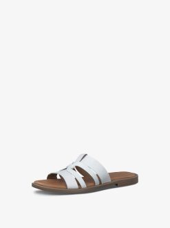 Tamaris Mule En Cuir - Blanc | Mules