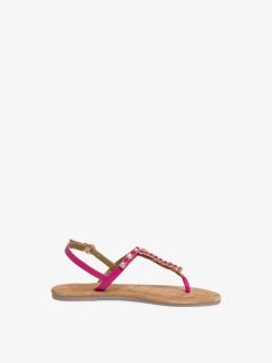 Tamaris Sandale En Cuir - Rose | Des Sandales