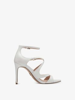 Tamaris Sandale A Talon En Cuir - Blanc | Des Sandales