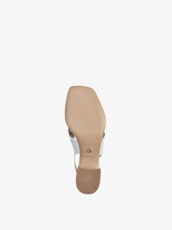 Tamaris Sandale A Talon En Cuir - Blanc | Des Sandales