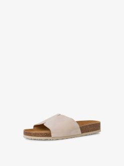 Tamaris Mule En Cuir - Beige | Mules