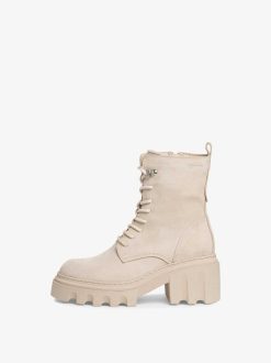 Tamaris Bottine En Cuir - Beige | Bottines