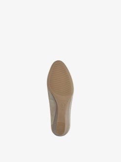 Tamaris Escarpins Compenses En Cuir - Beige | Pompes