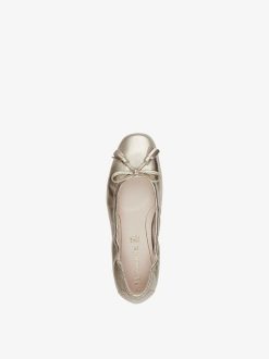 Tamaris Ballerine En Cuir - Or | Ballerines