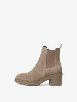 Tamaris Bottine Chelsea En Cuir - Marron | Bottines