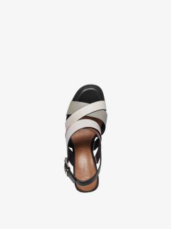 Tamaris Sandale A Talon En Cuir - Beige | Des Sandales