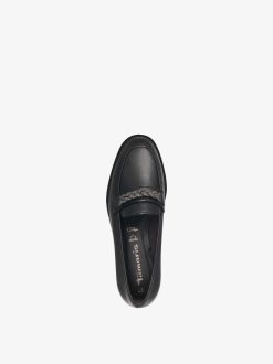 Tamaris Babouche En Cuir - Noir | Chaussures Basses Et Pantoufles