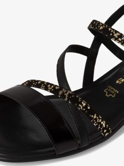 Tamaris Sandale A Talon En Cuir - Noir | Des Sandales