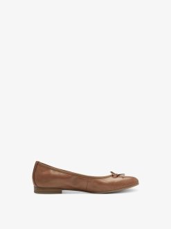 Tamaris Ballerine En Cuir - Marron | Ballerines