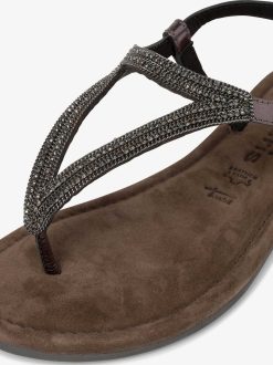 Tamaris Sandale En Cuir - Metallise | Des Sandales