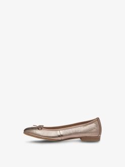 Tamaris Ballerine En Cuir - Metallise | Ballerines