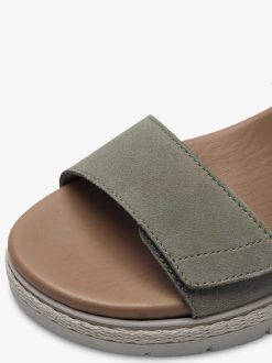 Tamaris Sandale A Talon En Cuir - Vert | Des Sandales