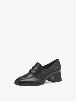 Tamaris Trotteur En Cuir - Noir | Chaussures Basses Et Pantoufles