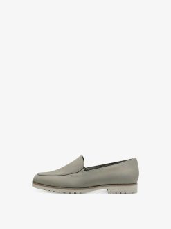 Tamaris Babouche En Cuir - Vert | Chaussures Basses Et Pantoufles