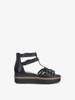 Tamaris Sandale A Talon En Cuir - Noir | Des Sandales