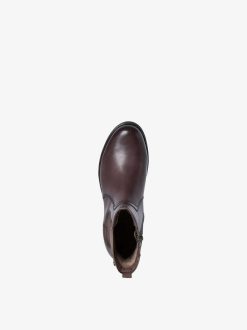 Tamaris Bottine Chelsea En Cuir - Marron | Bottines