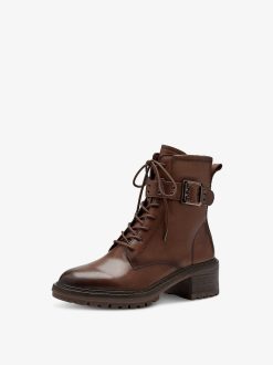 Tamaris Bottine En Cuir - Marron | Bottines